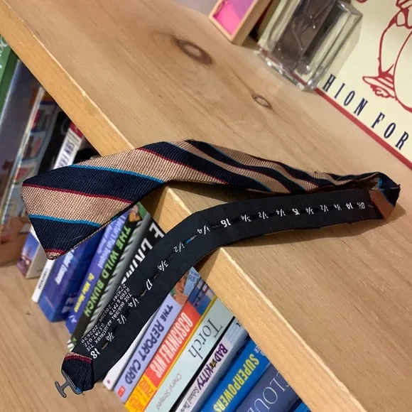 THE ORIGINAL ADJUSTOLOX TIE-men’s multicolored vertical stripe adjustable bowtie - Picture 2 of 5